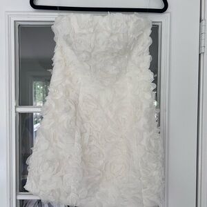 Elegant White Floral Textured Dress